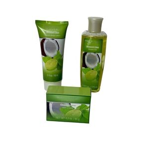 Body & Earth Coconut Lime Lotion Shower Gel Bath Crystals Set